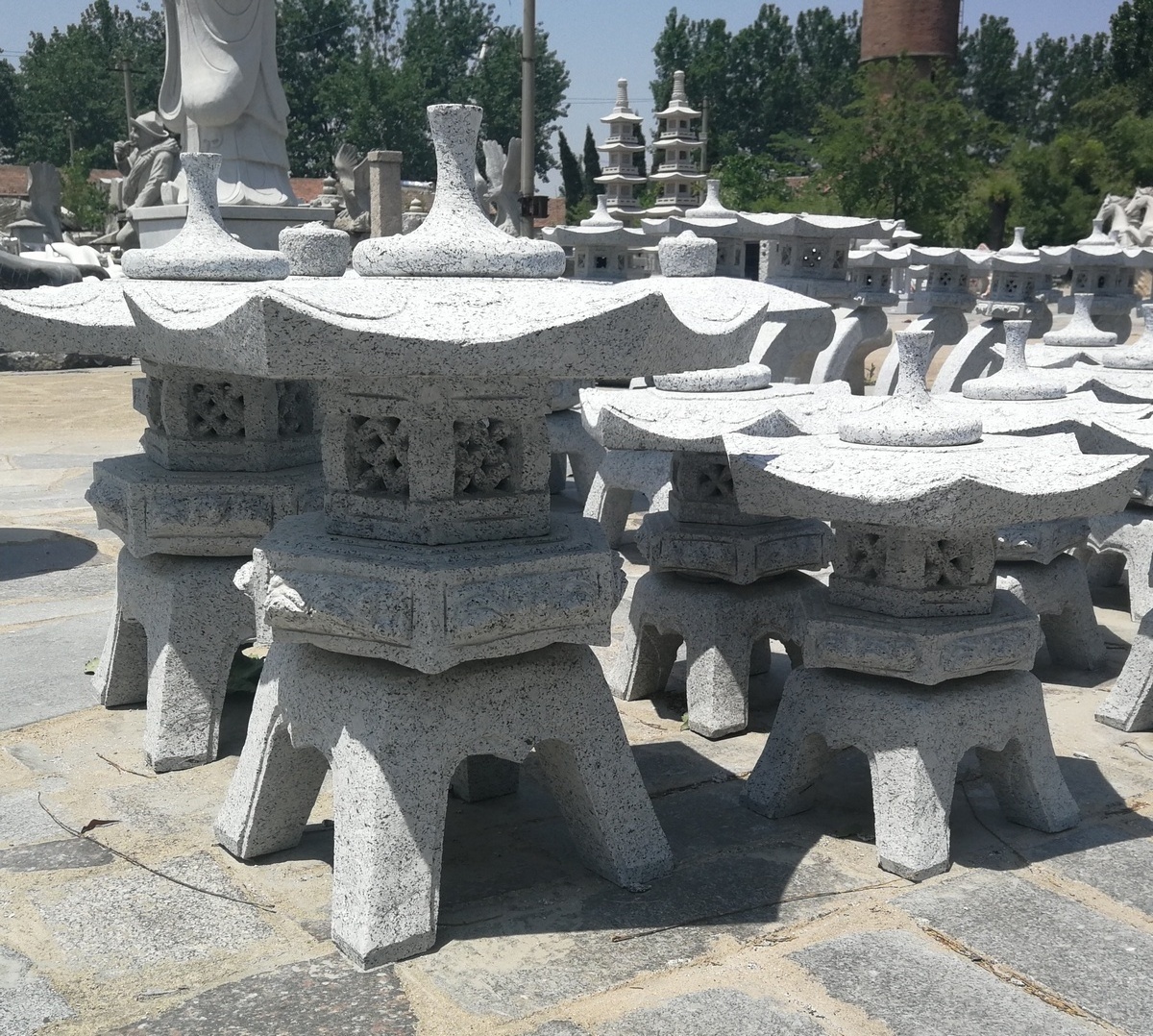 Outdoor Garden Floor Sculpture Carving Stone Granite Lantern High Quality Stone Lanterns