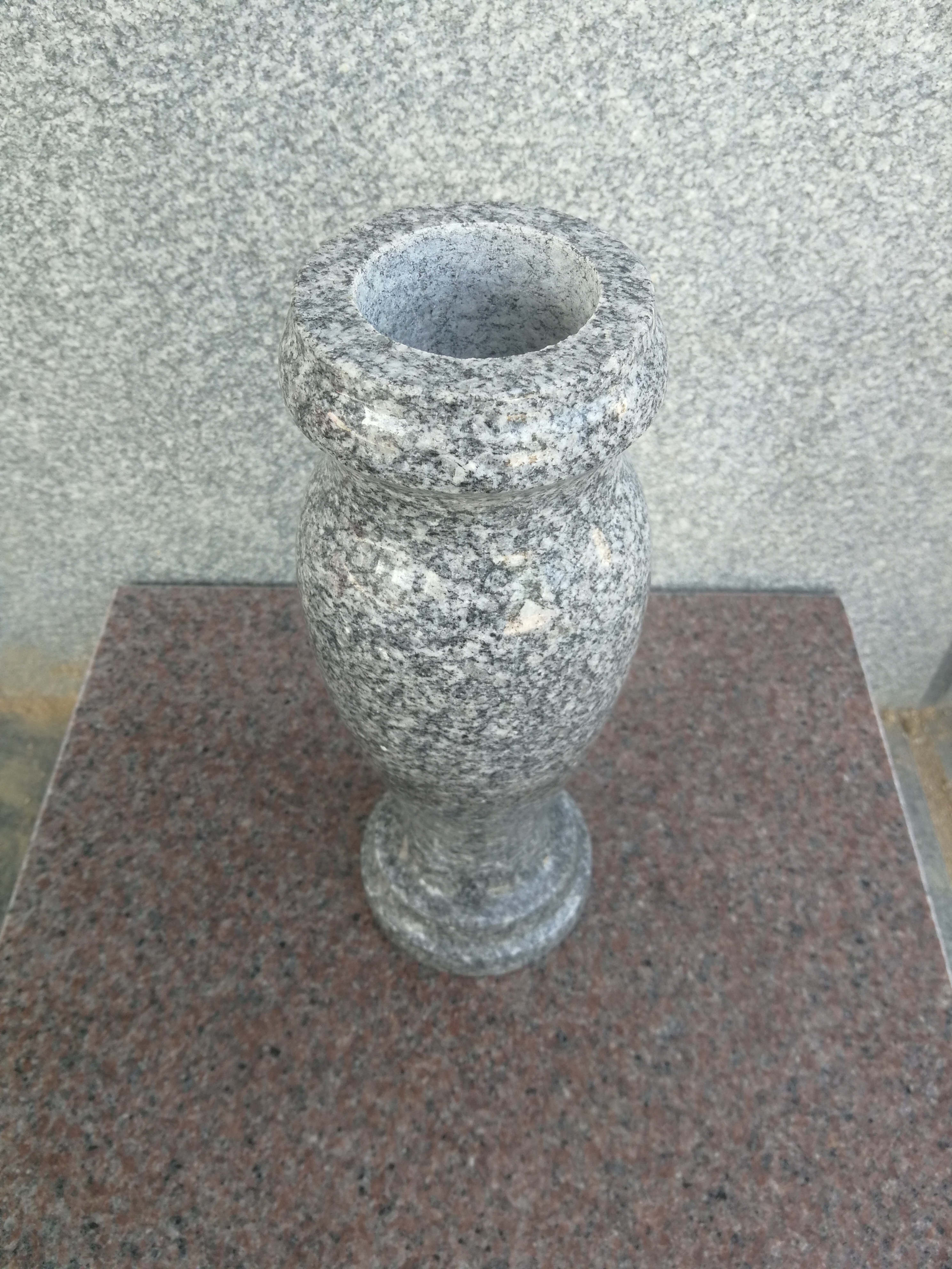 Granite Flower Vase for Tombstone and Cemetery Headstones Decorative Monument for Grave Sites