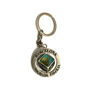 Barcelona Sagrada Familia Dice Spinning Key Chain Rotating Spinner Keychain