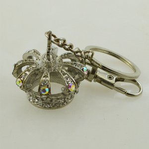 Custom 3D Crown Metal Keychain with Rhinestone Crown Keyring