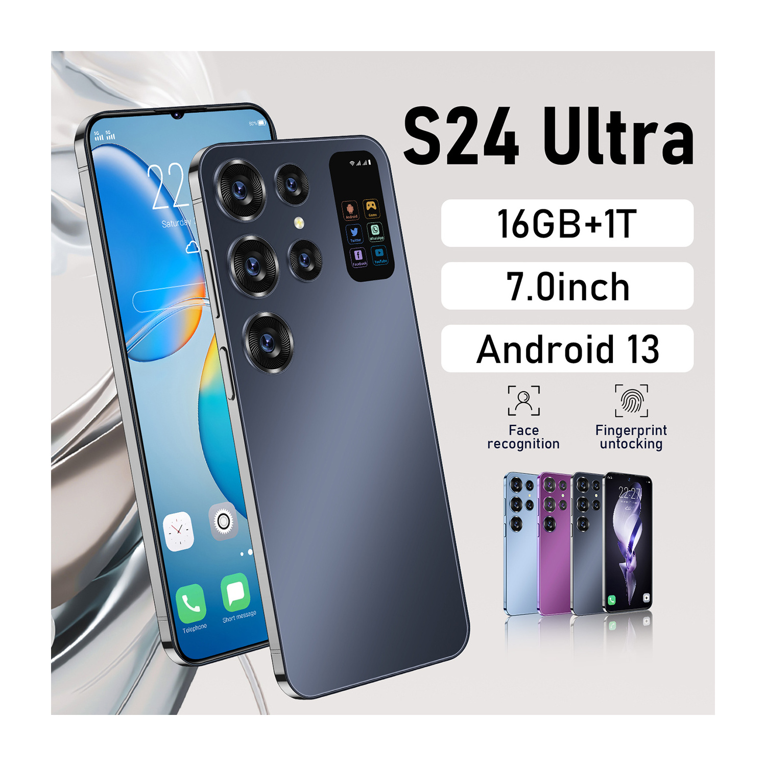 S24 Ultra 16GB+512GB Smartphone Cellphone 0Original 7inch Unlocked Dual Card 5G Smart Phone HD OEM New Smartphone OLED 65W 7