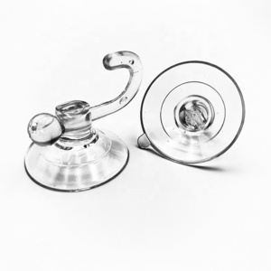 Removable Heavy Duty Vacuum Glass Table Top Suction Cup With Metal Hooks