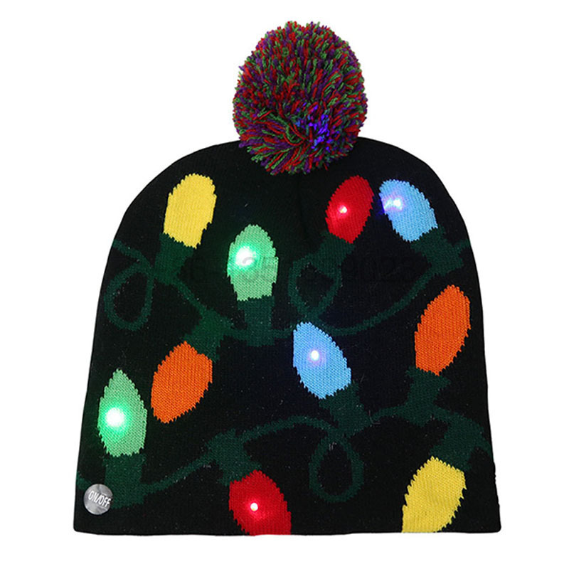 Winter Knitted Hat Xmas Festival Hat Christmas Hat Beanies With LED Flashing Light