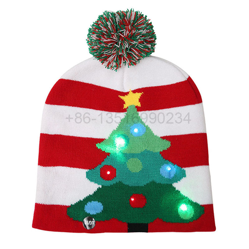 Winter Knitted Hat Xmas Festival Hat Christmas Hat Beanies With LED Flashing Light