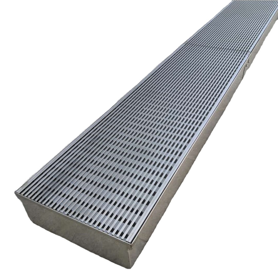 stainless steel wedge wire gutter / heel guard floor drain gutter