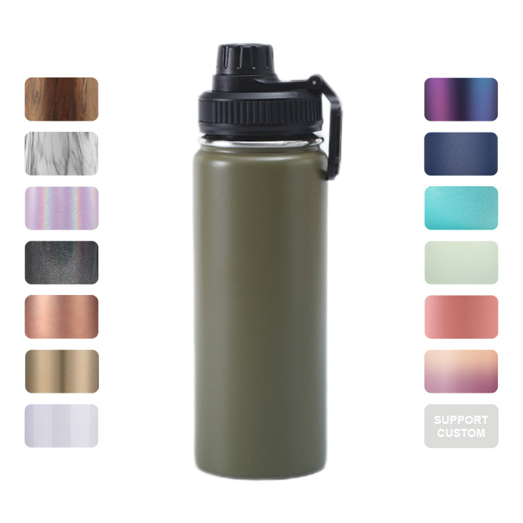 32oz Water Bottle Stainless Steel Reusable Vacuum Insulated Wide Mouth Sports Bottle with Spout Lid For Travelling Water Bottle