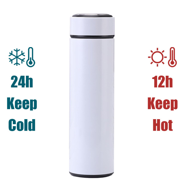 Custom Logo 500ml Thermo Bottle Thermal Cup Vacuum Flasks Stainless Steel Gift Thermo Led Temperature Smart Water Bottles