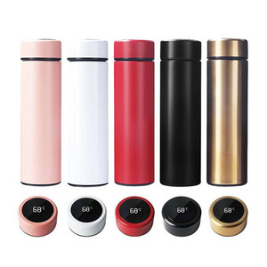 Custom Logo 500ml Thermo Bottle Thermal Cup Vacuum Flasks Stainless Steel Gift Thermo Led Temperature Smart Water Bottles