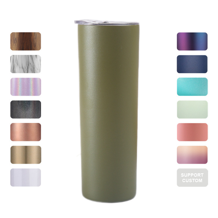 US Warehouse Sublimation Holographic 20 oz 30 oz Cups Double Wall Stainless Steel Skinny Straight Blanks Sublimation Tumblers