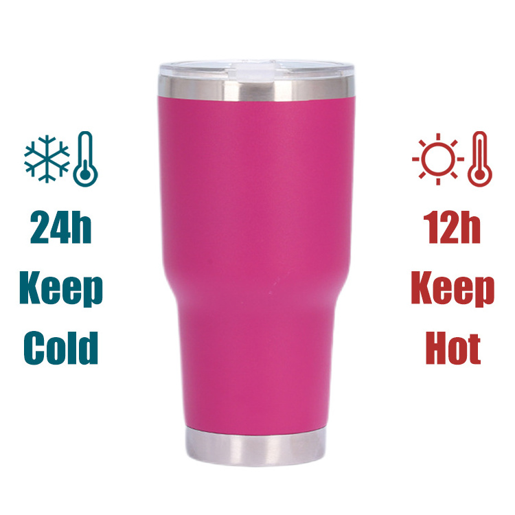 30 oz Tumbler Stainless Steel Insulated Coffee Travel Mug with 2 Lids 2 Straws Pipe Brush Handle