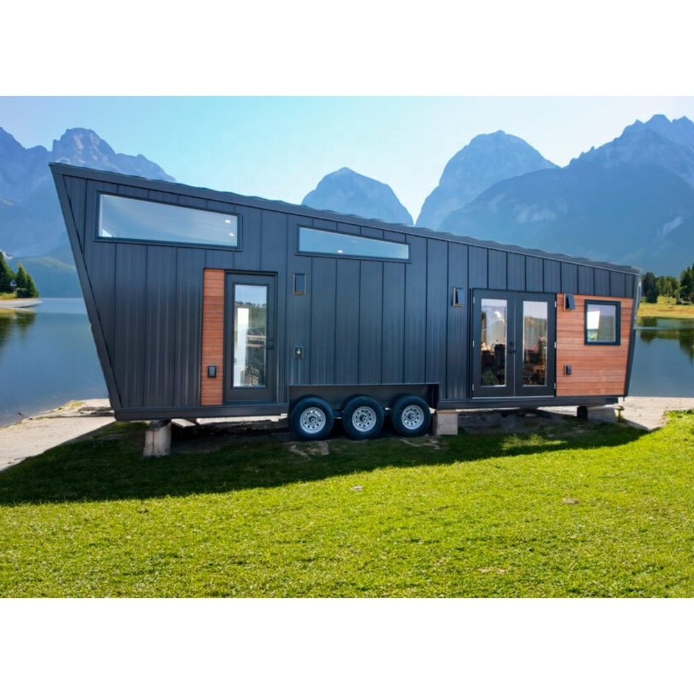 Tiny House On Wheel modern Prefab house small prefabricated wooden home trailer house