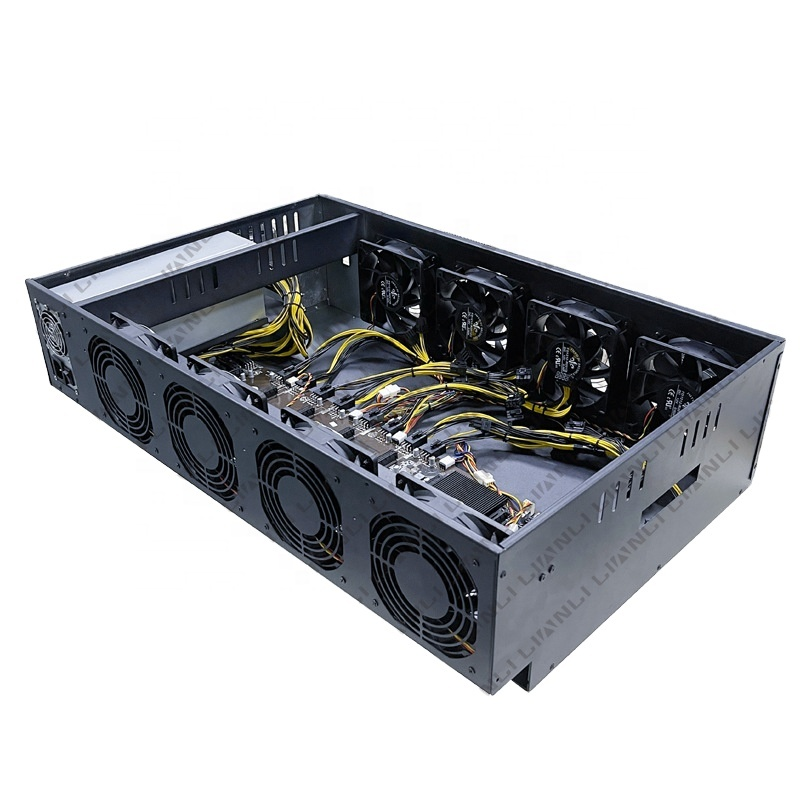 857S 65mm 2U2000W long cable silent Spacing 8GPU Computer case Frame 8 GPU Computer Server chassis