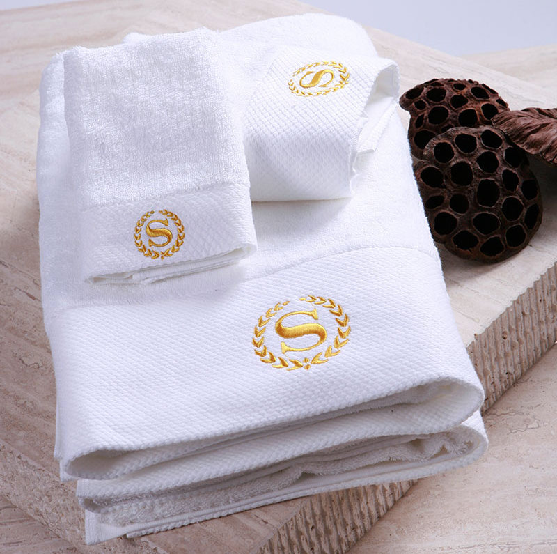 Luxury Turkish Compressed Customize Logo White Bathroom Set 100% Terry Cotton Hotel Face Towel Bath Towels