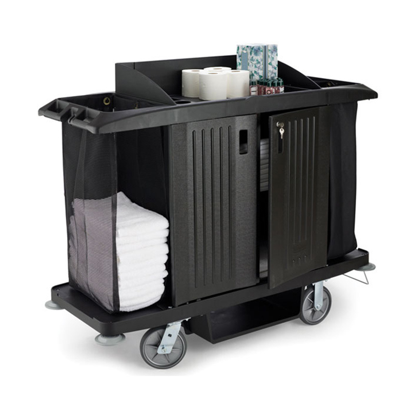 Factory price 5 star hotel housekeeping cleaning trolley laundry linen trolley