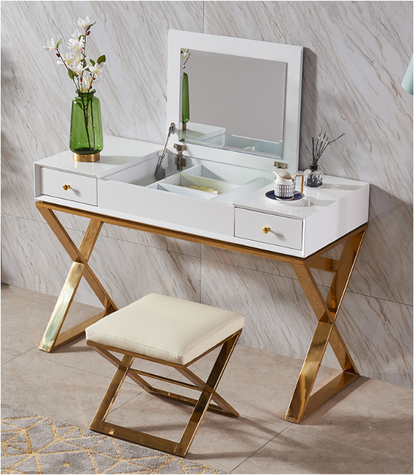 white french Modern luxury mirrored dresser with mirror drawers