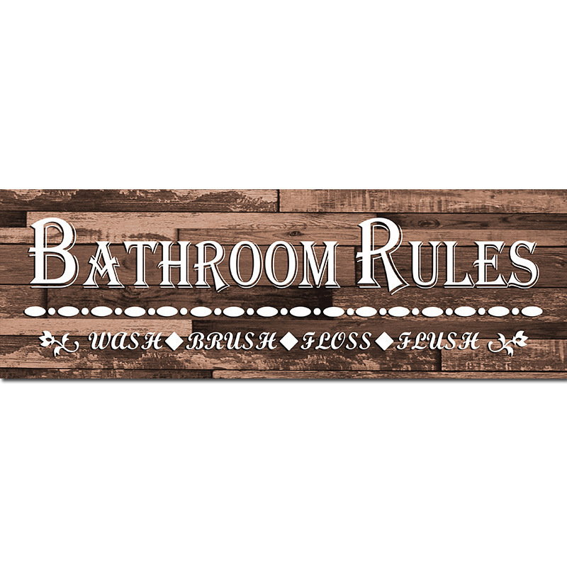 custom factory cheap christmas bathroom set, anka tiles bathroom set,  bathroom rules wooden wall decor sign