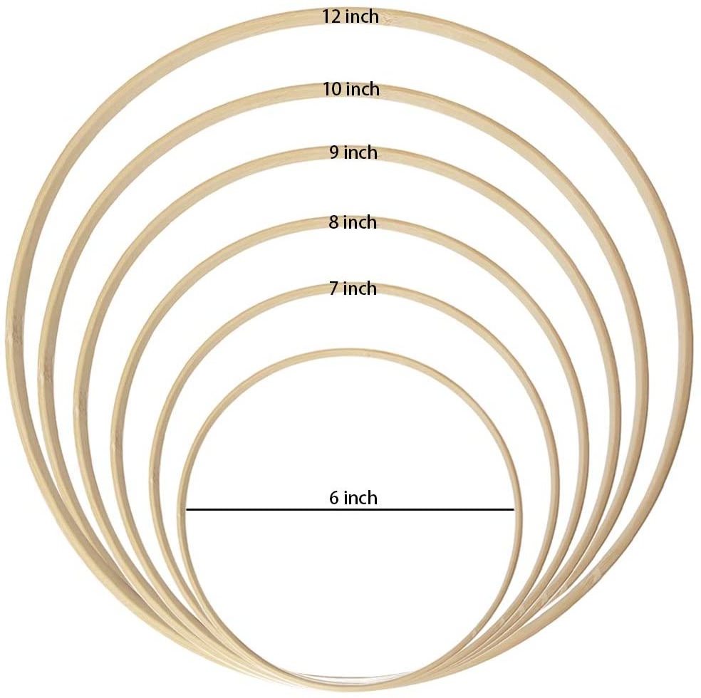 stock Wedding decoration unpainted round circles floral wreath wall hanging wooden craft hoop wood ring for dreamcatcher