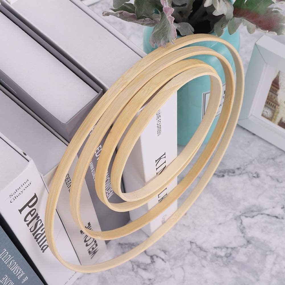 stock Wedding decoration unpainted round circles floral wreath wall hanging wooden craft hoop wood ring for dreamcatcher