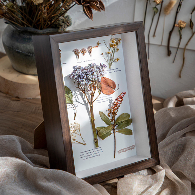 unique factory cheap modern wooden shadow box frames wholesale for dried flowers display table wall decoration