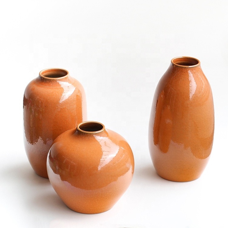 Handmade Glazed Ceramic Vase Classic Shape For Home Hotel Decor Centerpiece Gifts