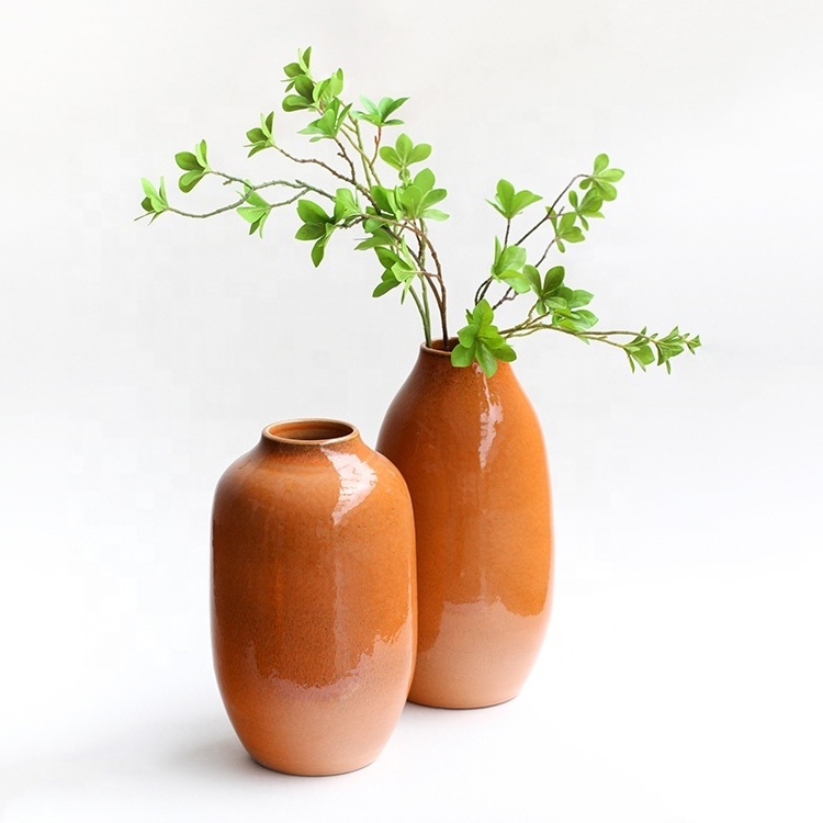 Handmade Glazed Ceramic Vase Classic Shape For Home Hotel Decor Centerpiece Gifts