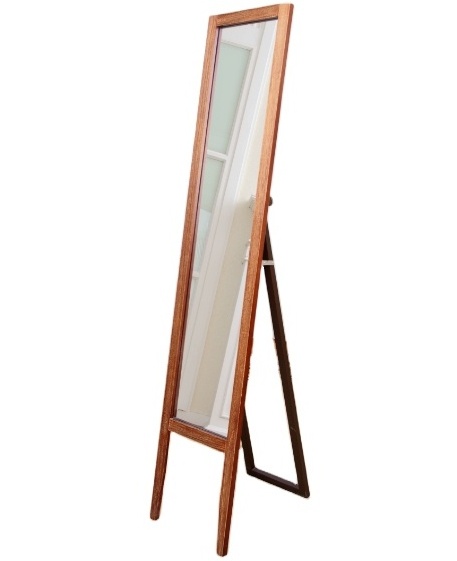 New Zealand Pine wood decorative wheeled mirrors for dressing Adjustable Full Length Mirror on Wheels