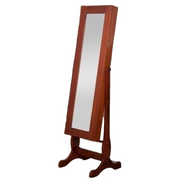 New Zealand Pine wood decorative wheeled mirrors for dressing Adjustable Full Length Mirror on Wheels