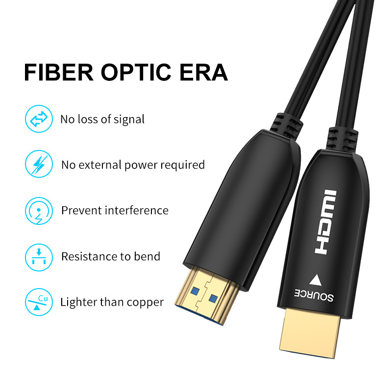 Custom logo 18Gbps 4K/60Hz optical fiber HDMI 4K cable HDMI2.0 AOC cable