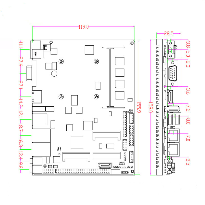 4Gb Memory X86 intel celeron N2930 J1900 Processor 4 core dual Ethernet NUC board Industrial Motherboard