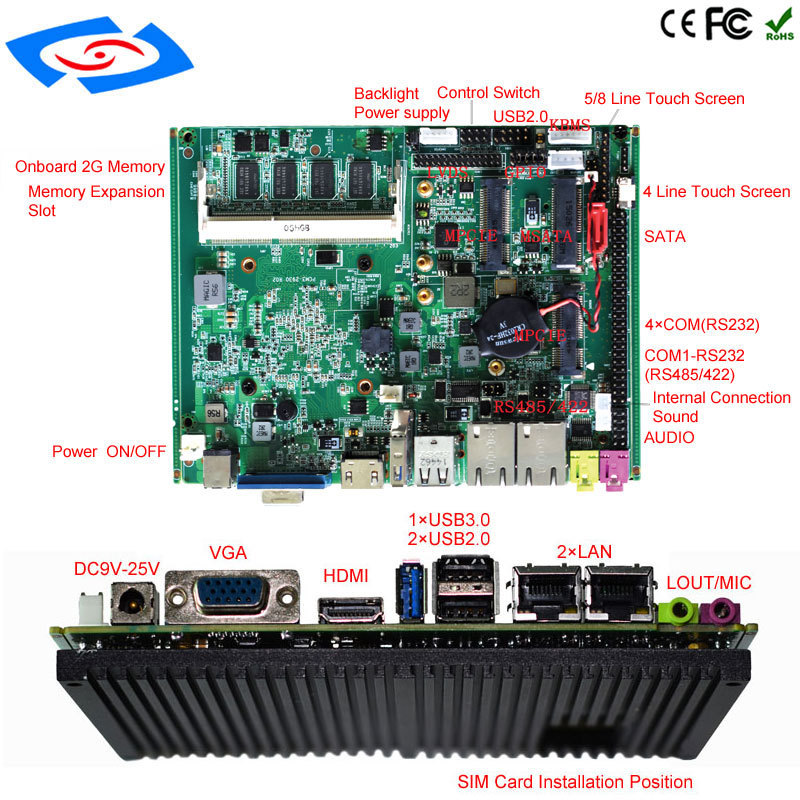 3.5 inch N2930 Low-power 2 LAN LVDS Industrial Embedded Motherboard With Wide Pressure Mainboard For All-in-one PC