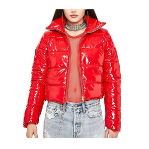 2023 Custom puffer jacket women winter Long Sleeve Red down jacket woman Puffer Jacket