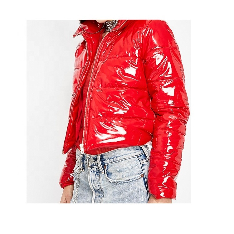 2023 Custom puffer jacket women winter Long Sleeve Red down jacket woman Puffer Jacket