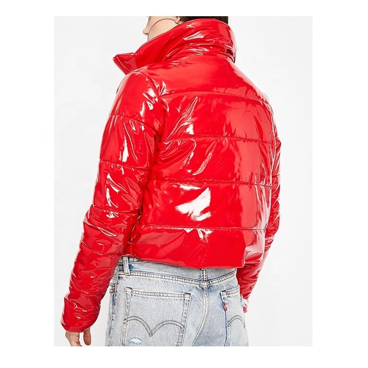 2023 Custom puffer jacket women winter Long Sleeve Red down jacket woman Puffer Jacket