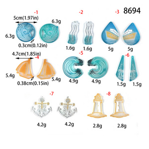 8694 Ocean wave steamer sailing coconut tree boat anchor lighthouse Silicone earring Mold DIY Jewelry Pendant Epoxy Resin Molds