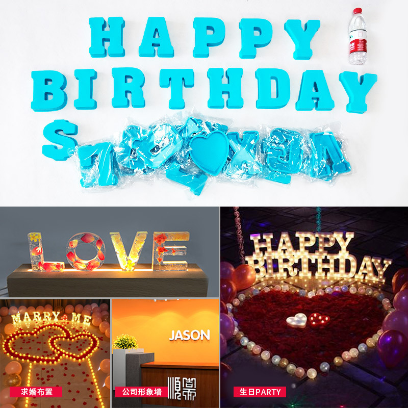 5502 Custom alphabet extra large resin mold letters resin mold jumbo giant individual letter silicone mold Decoration