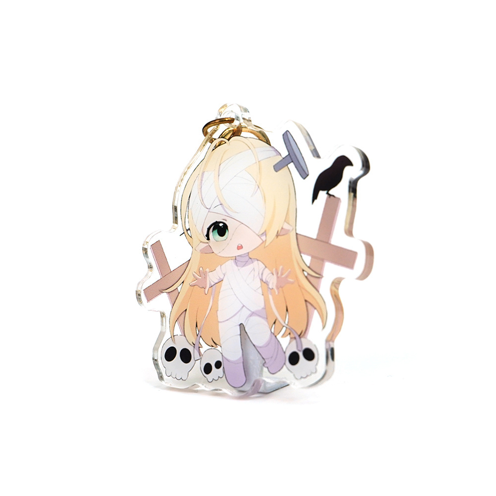 Lingban creative designs acrylic charms custom double sided uv printed cartoon anime acrylic keychain