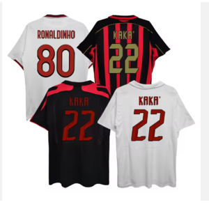 Custom high quality Thai vintage wholesale Kaka football shirt classic jersey printed with numbers and name ac Milan