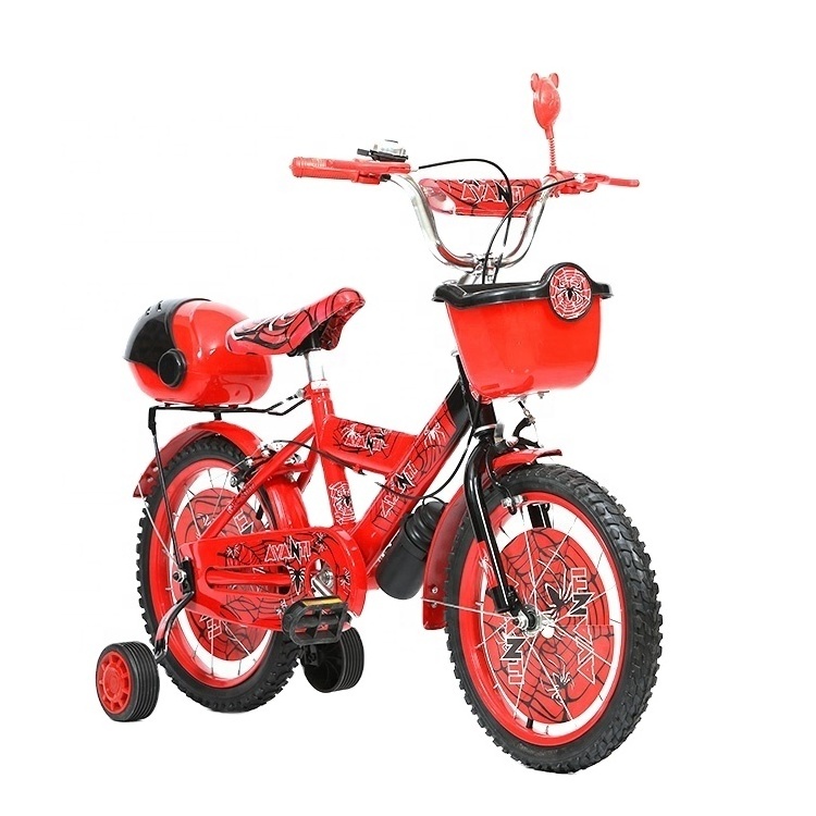 cheap 12inch spider man stickers kids bike/red color mini bicycle for kids boy/Stickers spiderman kids 4 wheel bicycle bike