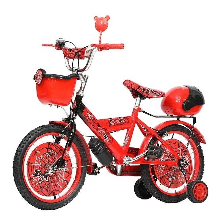 cheap 12inch spider man stickers kids bike/red color mini bicycle for kids boy/Stickers spiderman kids 4 wheel bicycle bike