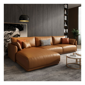 Wholesale modern sofa couch l shaped sofa set living room furniture italian genuine leather sofa