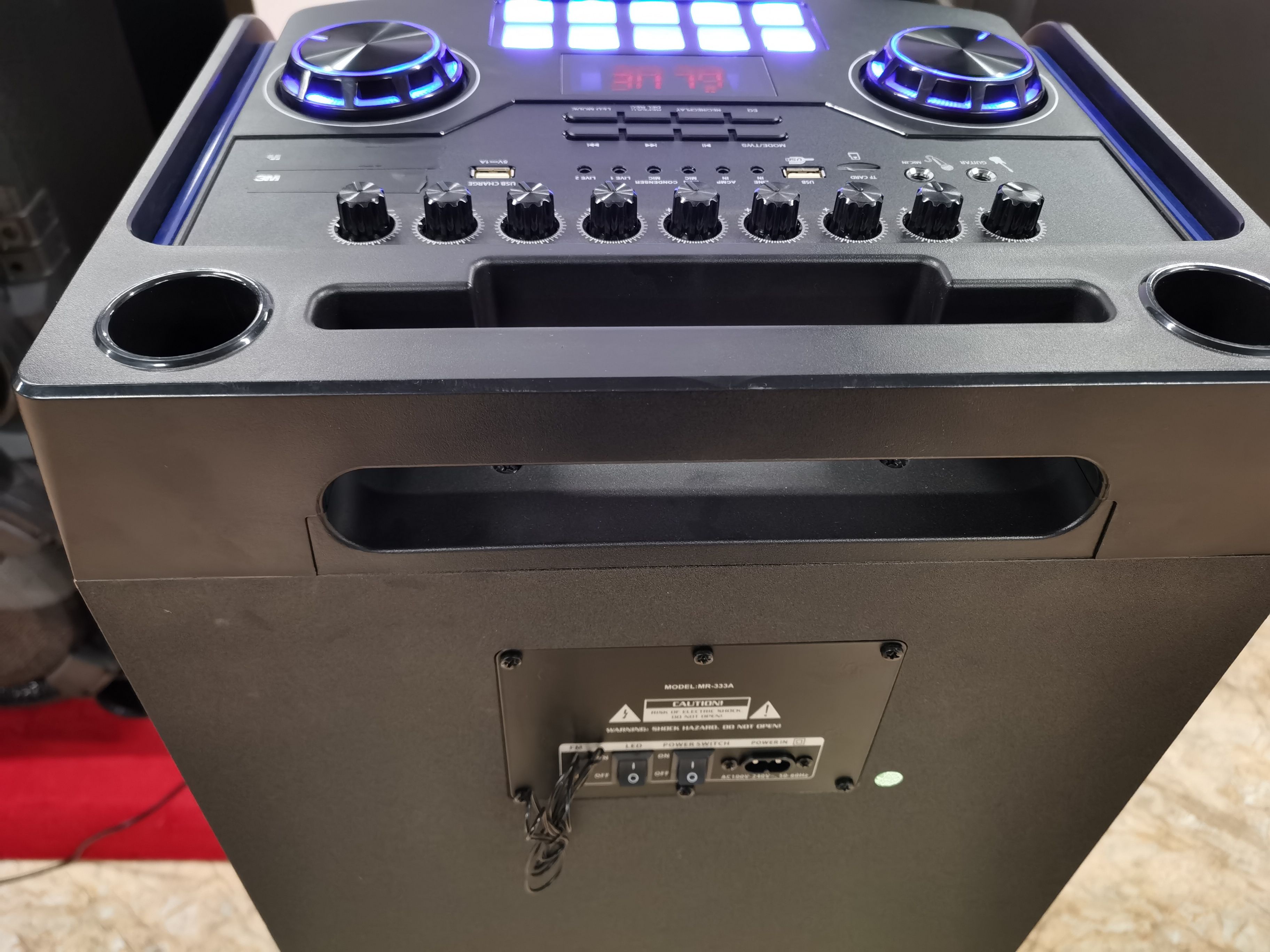 LINGE 12 inchx2 1000W j bl party box 1000 dj bass speaker speaker system led blue tooth speaker with LED light show