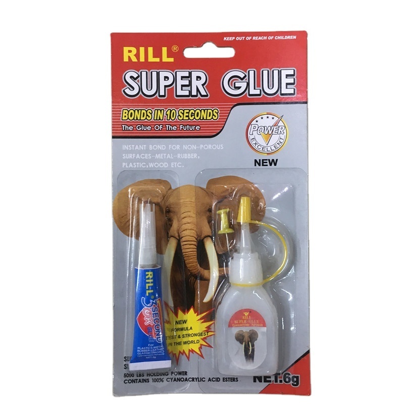 RILL elephant super glue instant 3 second 6g+3g 502glue elephant super glue power glue