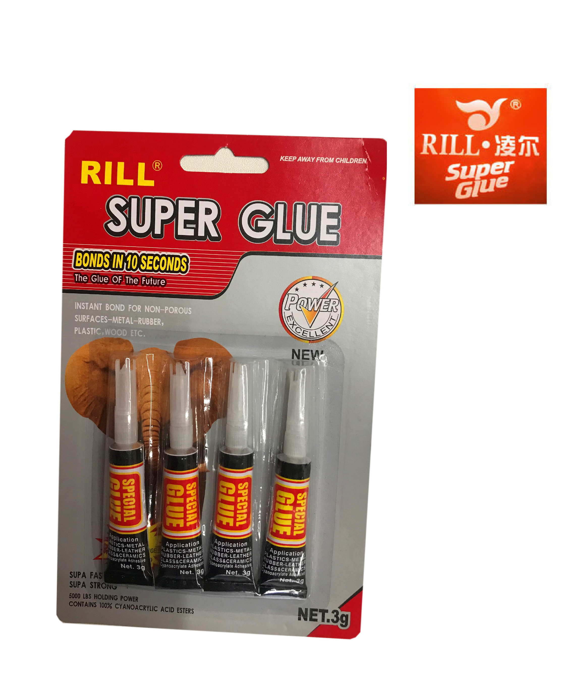 Pottery adhesive glue 4 piece per card super glue instant glue