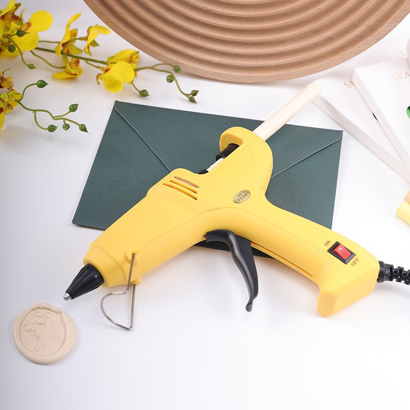 High Quality Yellow Thermostatic Heating Plugged In Sealing Wax Sticks Hot Melt Glue Gun 60w Suitable For 11mm Wax Sticks