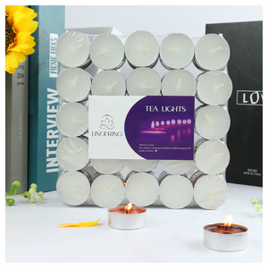 4 hours tea light 100 pack white wax tea candle night light meditation Indoor outdoor tea lights candles