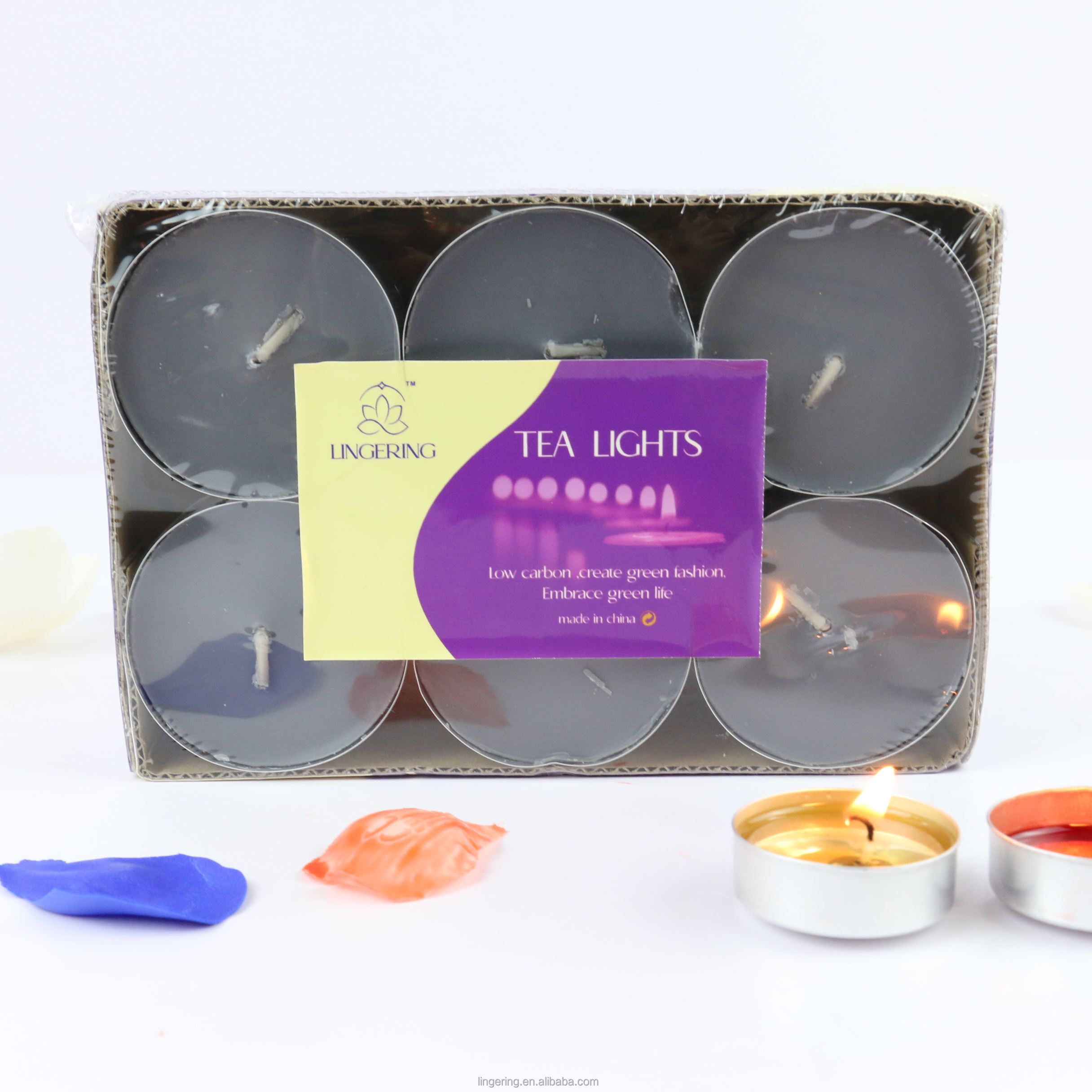 12pcs Scented Tea Lights Candles Night Dinner Tea lights 9 Hours Long Burn Time Color scented tea lights candle