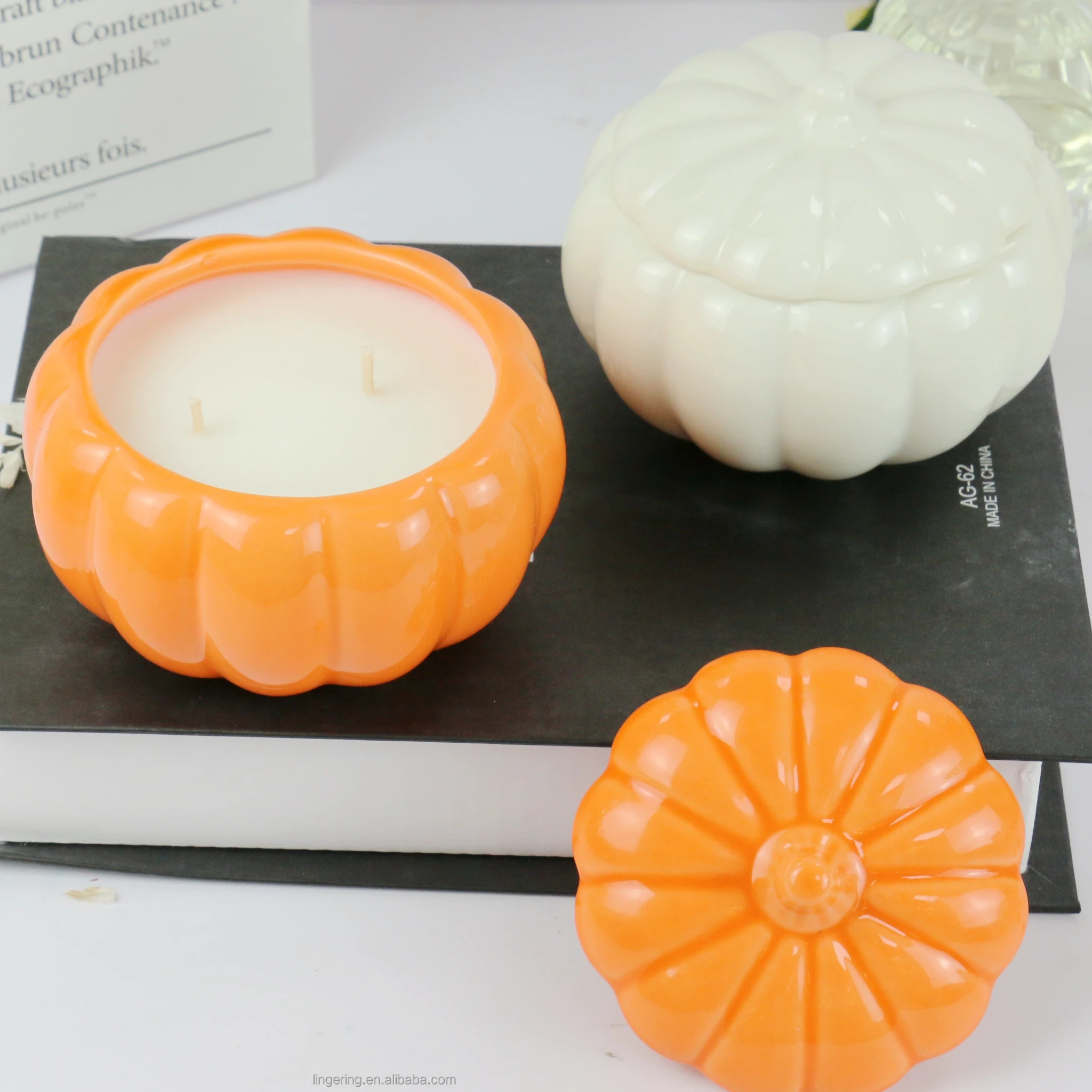 Household Items Scented candles Pumpkin texture birthday candles Travel Special ceramic scented candles for Halloween