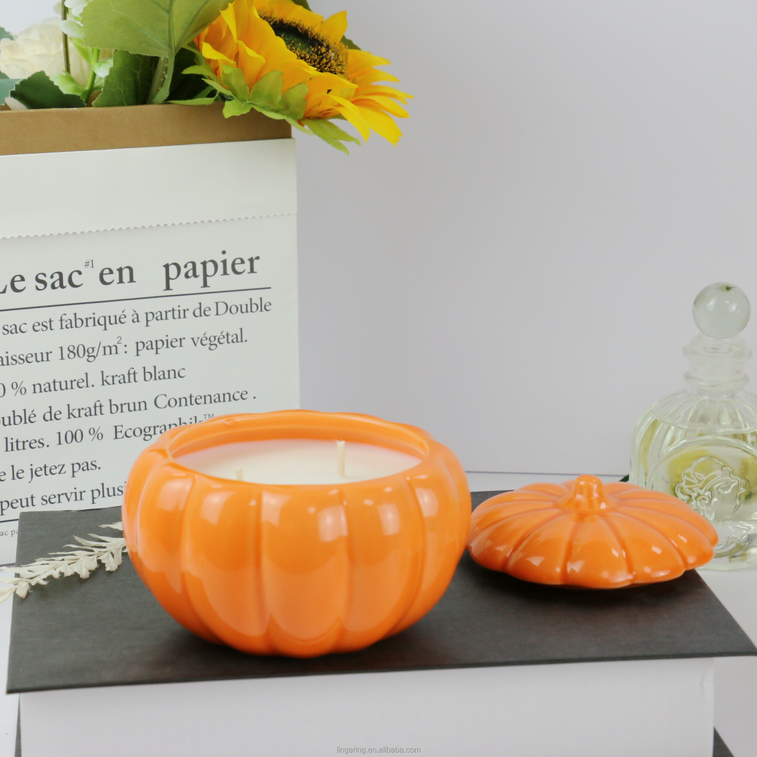 Household Items Scented candles Pumpkin texture birthday candles Travel Special ceramic scented candles for Halloween