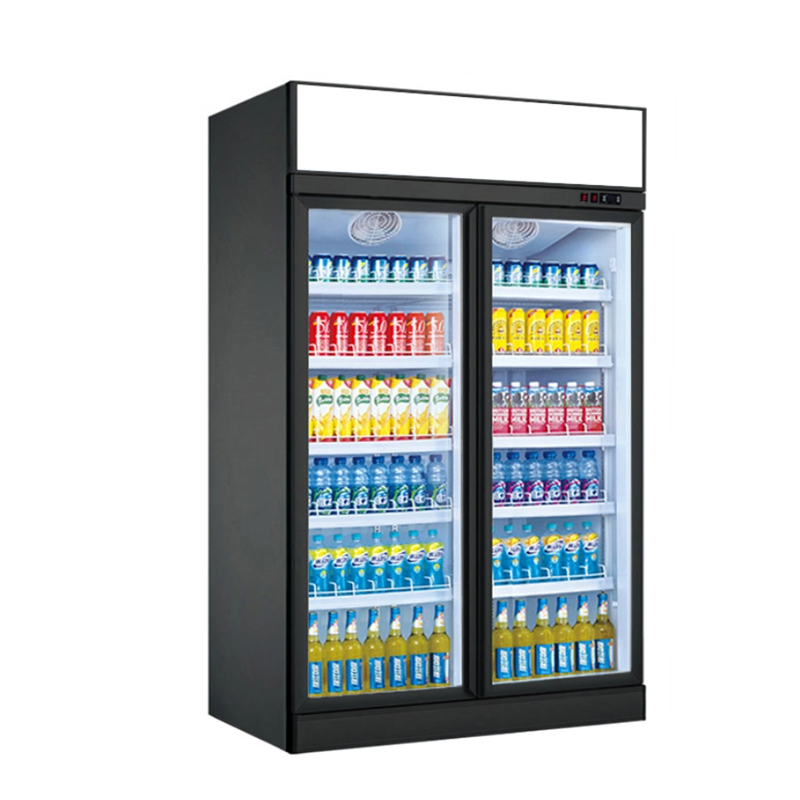 Beverage display commercial refrigerator 2 door vertical freezer commercial refrigerator