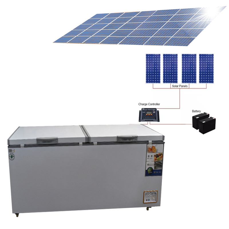 Solar Power 12V DC Fridge Home Use Freezer 570L Refrigerator for Fish Vegetable Fruit Storage